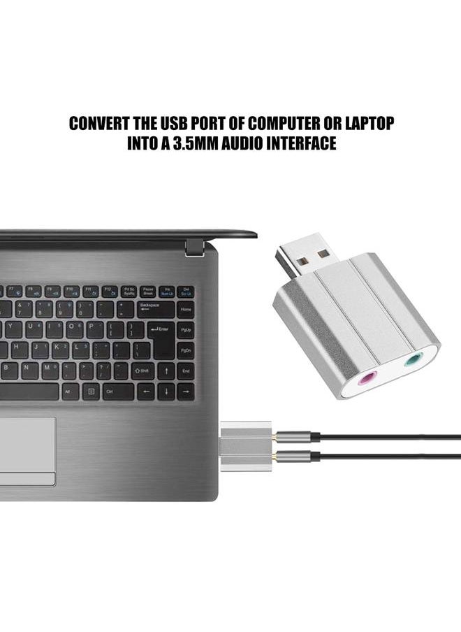 Thoraya External USB 2.0 to 3.5mm Stereo Audio Sound Card Mic Adapter Speaker for XP,WIN7, WIN8, WIN10  - Image 3
