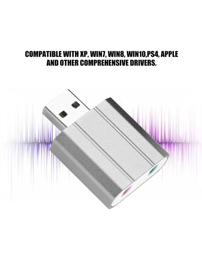 Thoraya External USB 2.0 to 3.5mm Stereo Audio Sound Card Mic Adapter Speaker for XP,WIN7, WIN8, WIN10  - Image 2