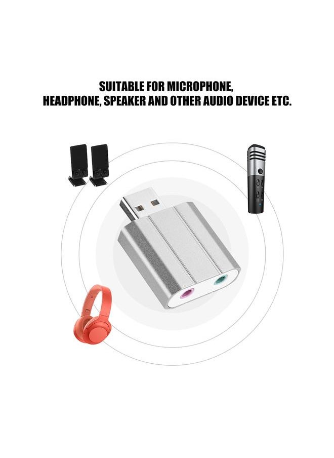 Thoraya External USB 2.0 to 3.5mm Stereo Audio Sound Card Mic Adapter Speaker for XP,WIN7, WIN8, WIN10  - Image 4