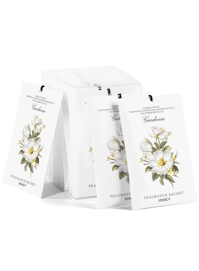 MYARO 12 Packs Gardenia Scented Sachets for Drawer and Closet, Long-Lasting Home Fragrance Sachet for Lover - Image 1