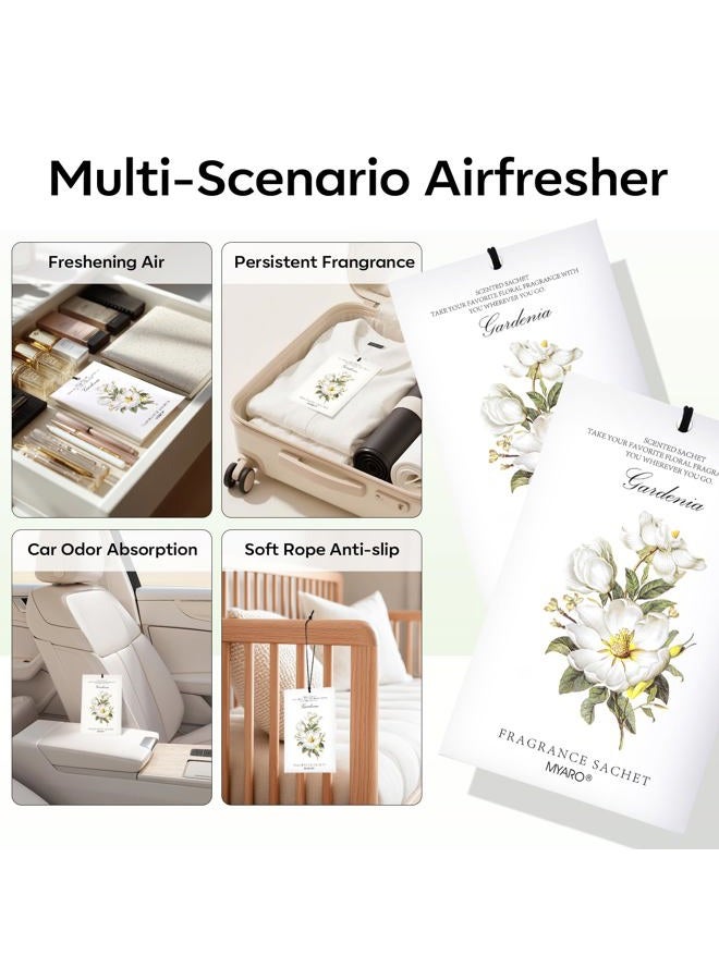 MYARO 12 Packs Gardenia Scented Sachets for Drawer and Closet, Long-Lasting Home Fragrance Sachet for Lover - Image 3