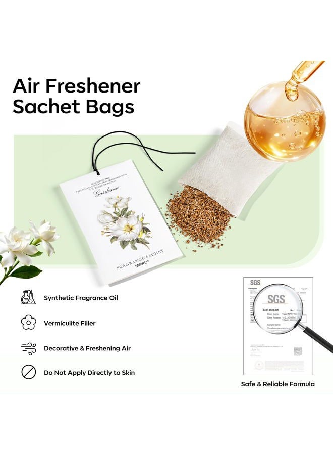 MYARO 12 Packs Gardenia Scented Sachets for Drawer and Closet, Long-Lasting Home Fragrance Sachet for Lover - Image 4