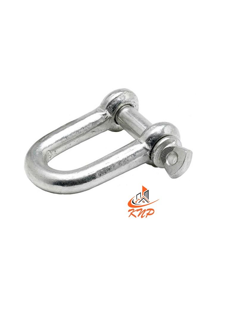 KNP Galvanised Steel D Shackle - 2pcs 6MM - Image 1