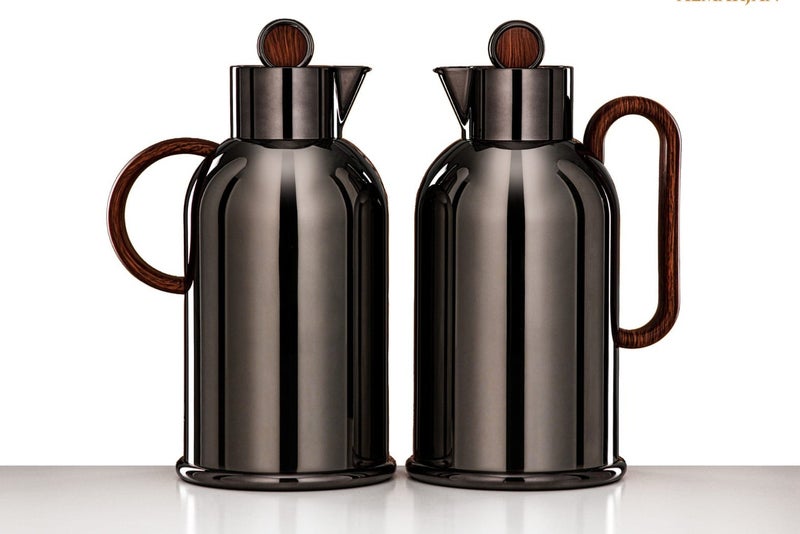 Almarjan 2-Piece Vacuum Flask Set – 1L + 1L – Brown Finish - Image 1