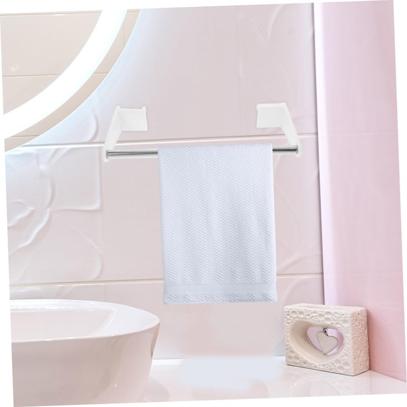 Modern White Wall Mounted Bathroom Towel Hanger And Hand Towel Holder - Image 5