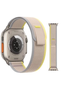 Trail Loop Band Compatible With Apple Watch 44/42mm, Nylon Sport Replacement Strap Compatible With IWatch Series SE  Gray Yellow