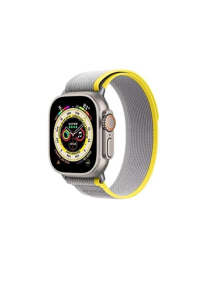Generic - Trail Loop Band Compatible With Apple Watch 44/42mm, Nylon Sport Replacement Strap Compatible With IWatch Series SE  Gray Yellow - Image 1