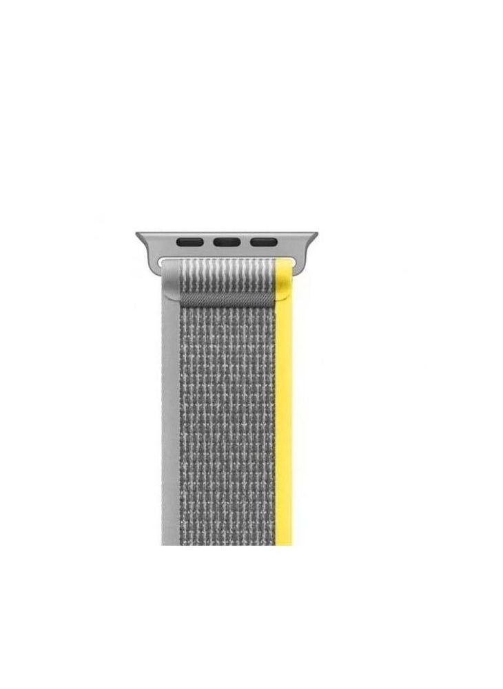 Generic - Trail Loop Band Compatible With Apple Watch 44/42mm, Nylon Sport Replacement Strap Compatible With IWatch Series SE  Gray Yellow - Image 1