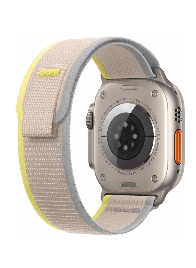 Generic - Trail Loop Band Compatible With Apple Watch 44/42mm, Nylon Sport Replacement Strap Compatible With IWatch Series SE  Gray Yellow - Image 1