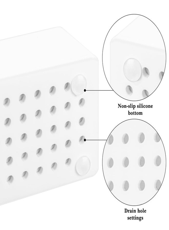 Linkidea Toothbrush Holder with Diatomite Drying Stone, Acrylic Bathroom Drawer Organizer with Draining Hole for Tooth Brush, Compatible with Colgate Extra Clean, Oral-B CrossAction (White) - Image 4