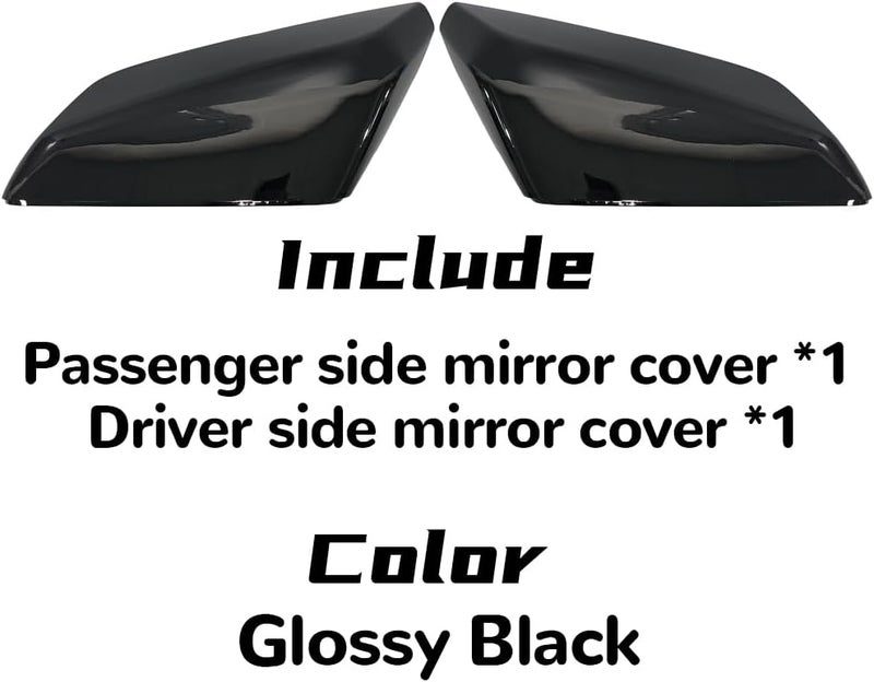Dimeani fit for Chevrolet Malibu Side Mirror Cover, fit for 2016 2017 2018 2019 2020 2021 2022 2023 2024 2025 Chevy Malibu Passenger Driver Side Glossy Black 84026842 84026841 Varied global sizing picks - Image 3