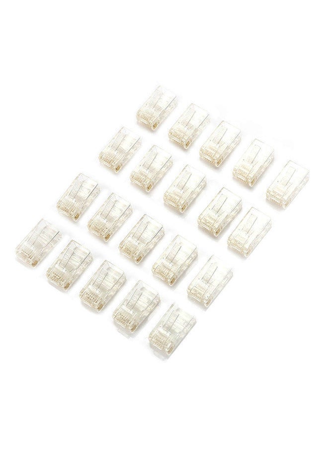 NIBEMINENT 20-Piece Network Joint RJ45 Crystal Quality Computer Cable Connector 14centimeter Clear 