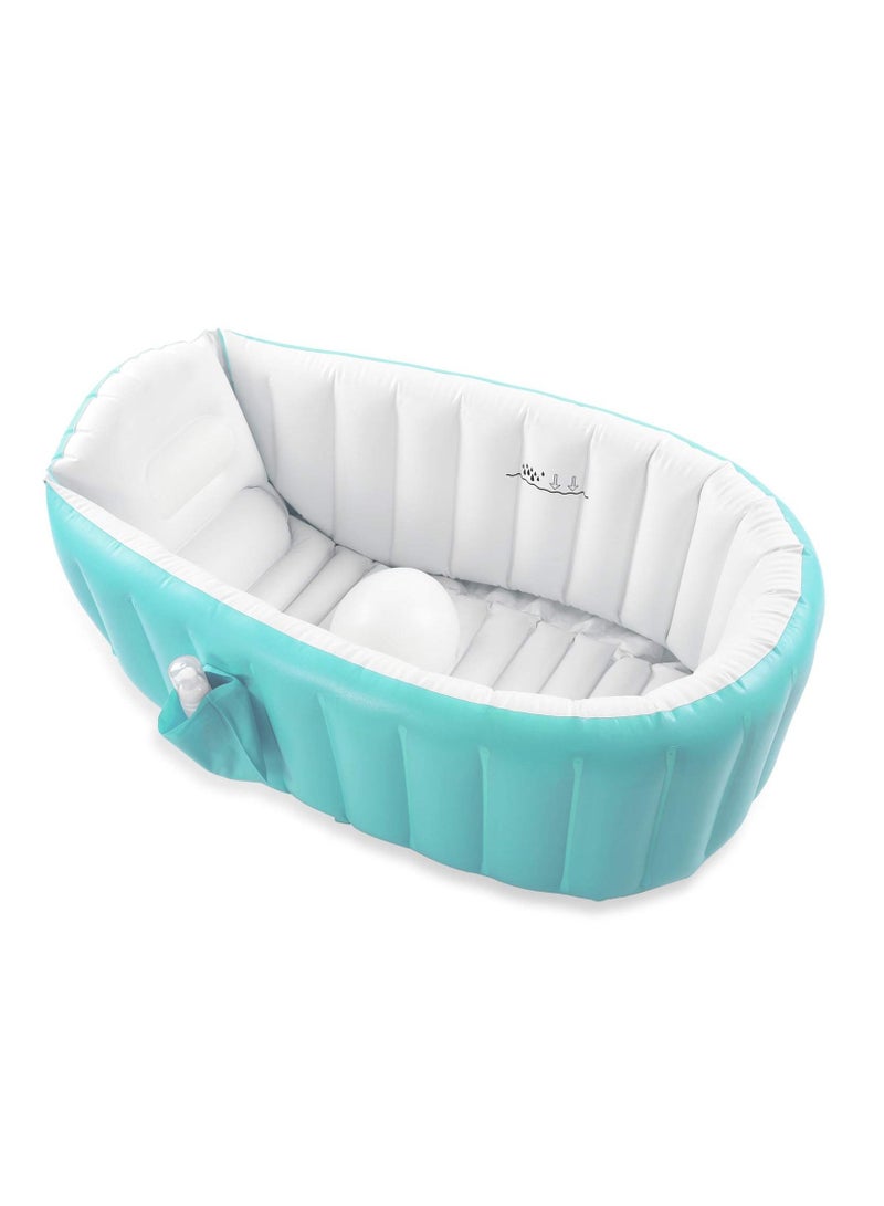 Baby Inflatable Bathtub Portable Infant Toddler Bathing Tub Non Slip Travel Bathtub Mini Air Swimming Pool Kids Thick Foldable Shower Basin - Image 5