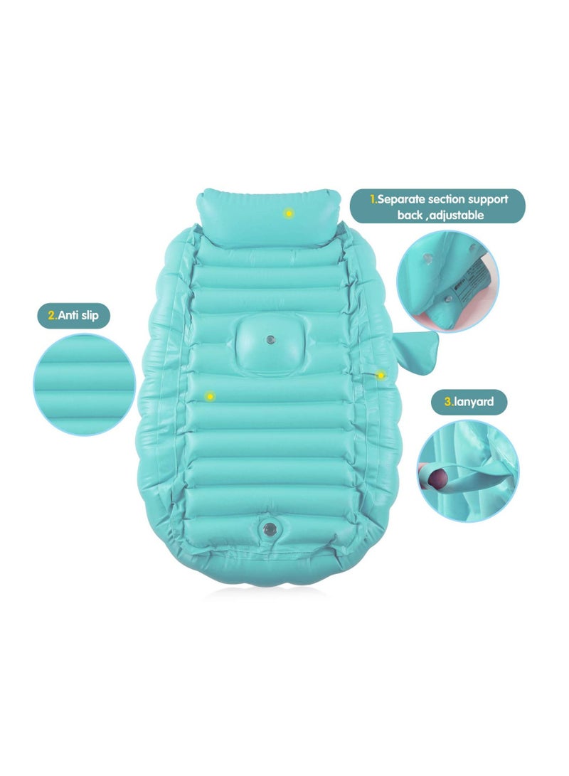 Baby Inflatable Bathtub Portable Infant Toddler Bathing Tub Non Slip Travel Bathtub Mini Air Swimming Pool Kids Thick Foldable Shower Basin - Image 3