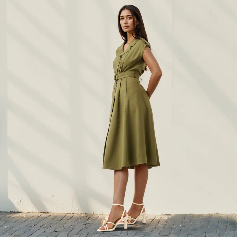 ايكونيك Iconic Utility Shirt Dress with Belt