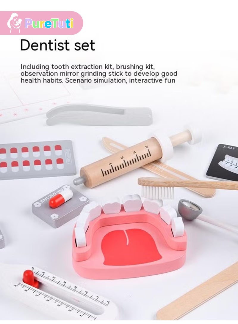 PureTuti Doctor Kit for Kids with Stethoscope Pretend Play Medical Toys Set Kids Doctor Playset Dentist Kit Toys，educational toys - Image 4