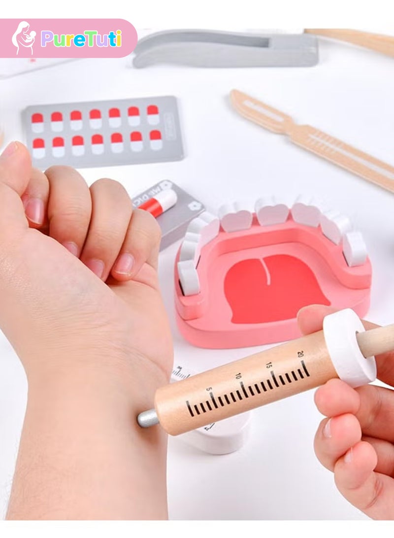 PureTuti Doctor Kit for Kids with Stethoscope Pretend Play Medical Toys Set Kids Doctor Playset Dentist Kit Toys，educational toys - Image 5