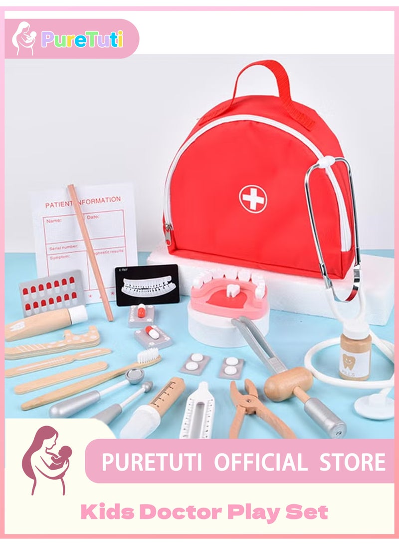 PureTuti Doctor Kit for Kids with Stethoscope Pretend Play Medical Toys Set Kids Doctor Playset Dentist Kit Toys，educational toys - Image 1