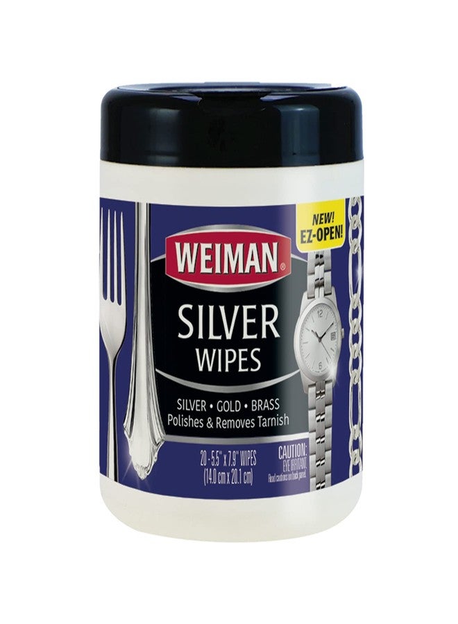 Weiman Jewelry Polish Cleaner, Tarnish Remover Wipes - 20 Count - Use on Silver Jewelry Antique Silver Gold Brass Copper and Aluminum - Image 1