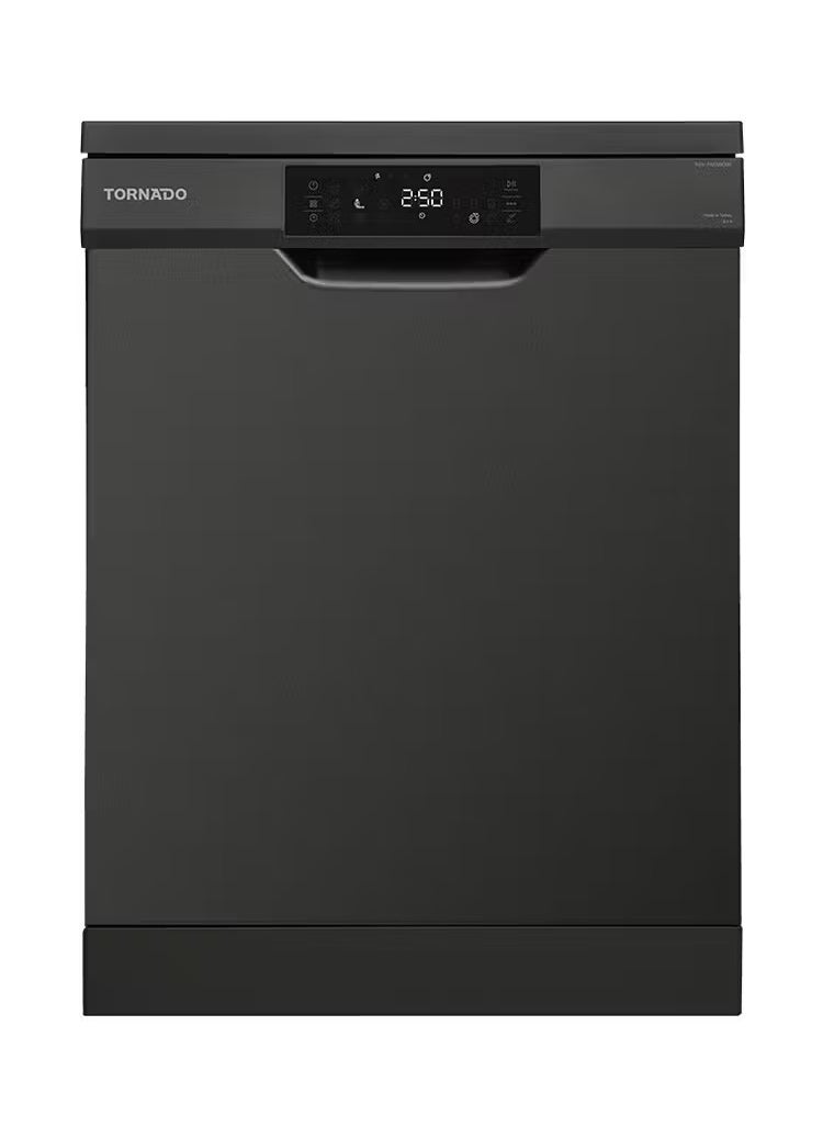 تورنيدو غسالة أطباق 13 فرد 60 سم شاشة ديجيتال 8 برامج أسود TDV-FN138CBK  - Image 1