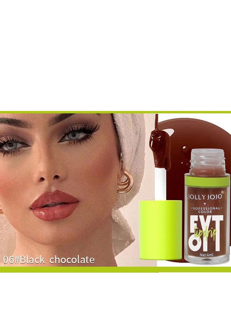 جولي جوجو مجموعة زيت الشفاه برأس فرشاة كبيرة، مرطب ومغذي للغاية، زيت شفاه لامع وناعم، ملمع شفاه ملون نباتي لامع، تركيبة غير لاصقة، شوكولاتة سوداء، قطعتان - Image 5
