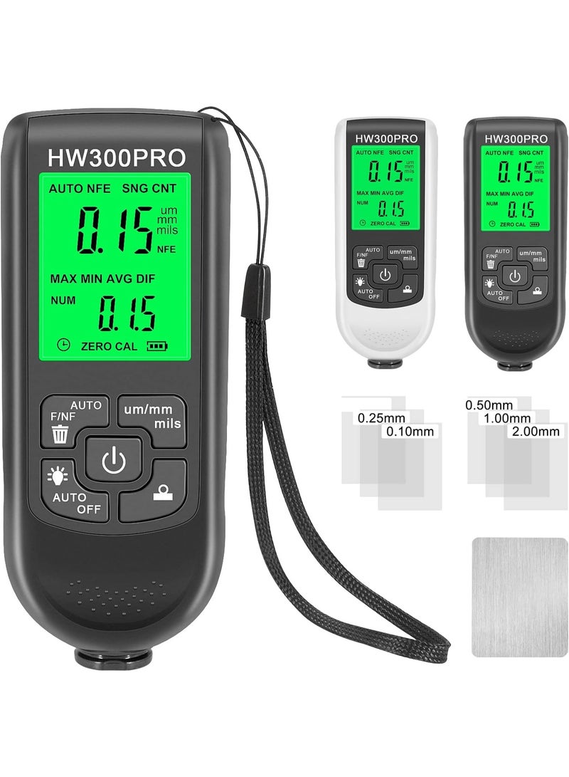 مقياس سماكة طلاء السيارات الأوتوماتيكي HW-300PRO، لقياس سماكة الطلاء Fe & NFe من 0 إلى 2000 ميكرون، أدوات طلاء السيارات اليدوية. - Image 3