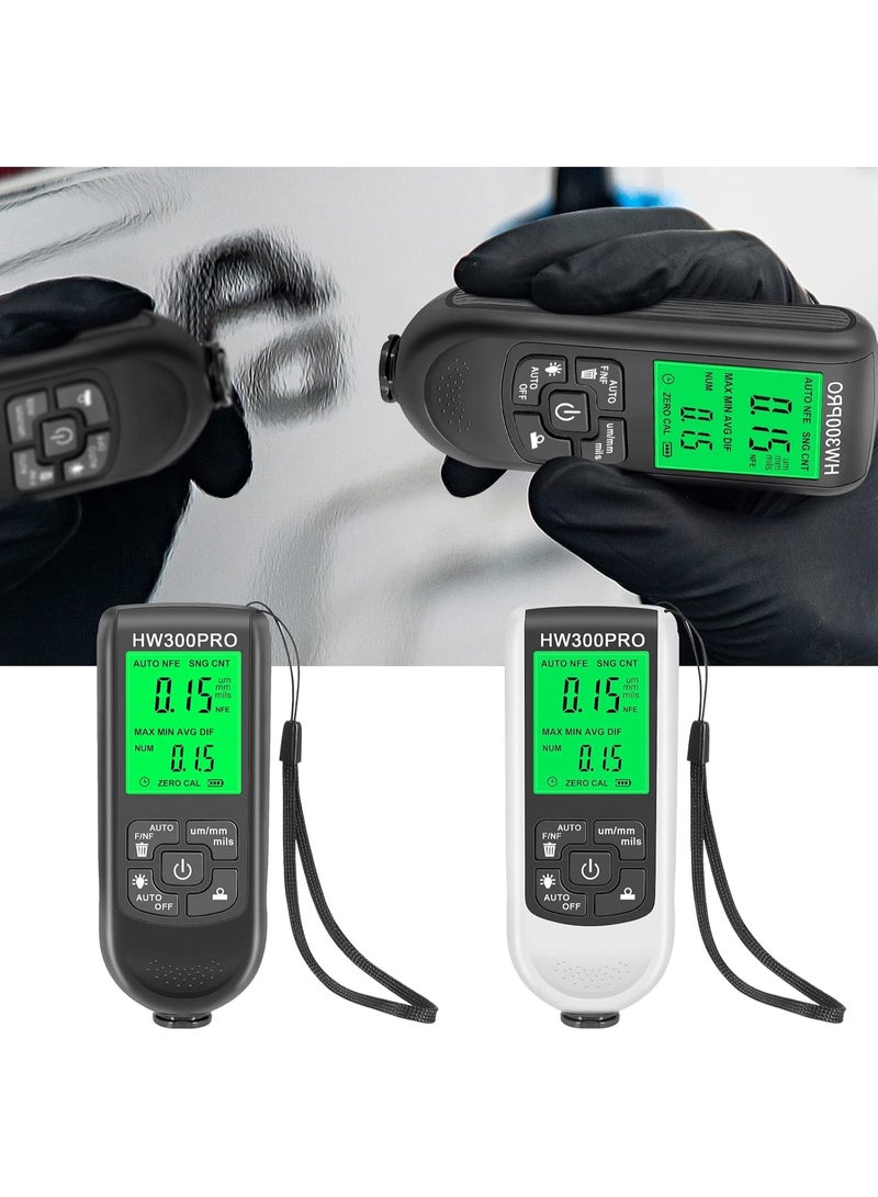 مقياس سماكة طلاء السيارات الأوتوماتيكي HW-300PRO، لقياس سماكة الطلاء Fe & NFe من 0 إلى 2000 ميكرون، أدوات طلاء السيارات اليدوية. - Image 4