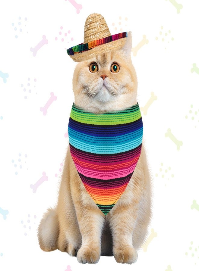 Fumwase Multicolor Sombrero Hats Straw Mexican Small Pets Costume Dog Bandana Costume for Mexican Halloween Christmas - Image 4