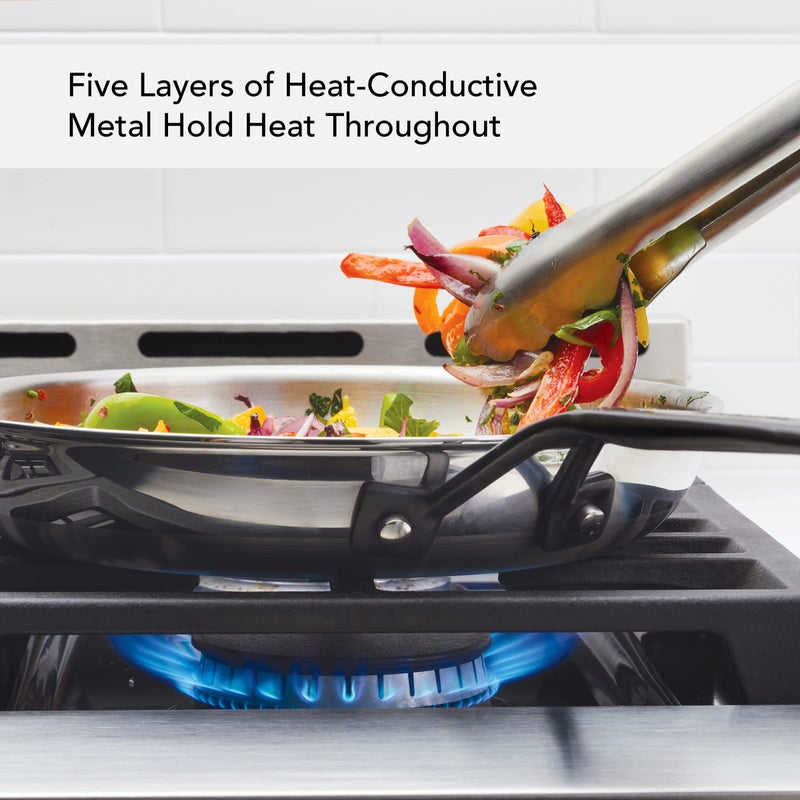 KitchenAid 5-Ply Clad Polished Stainless Steel Frying Pan/Skillet, 10 Inch - Stainless Steel - Image 3