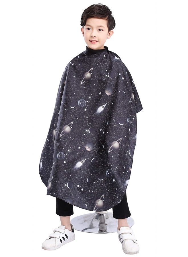 Perfehair Kids Haircut Barber Cape Cover for Hair Cutting,Styling and Shampoo, for Boys - Black Space Printing - Image 5