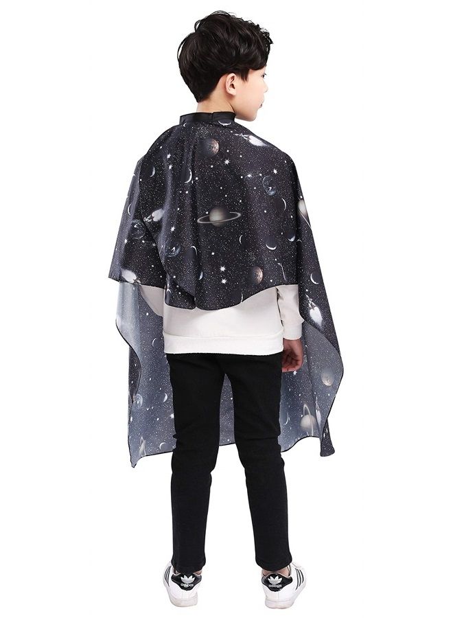 Perfehair Kids Haircut Barber Cape Cover for Hair Cutting,Styling and Shampoo, for Boys - Black Space Printing - Image 2