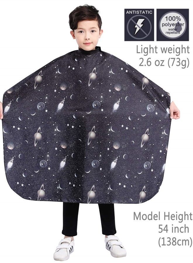 Perfehair Kids Haircut Barber Cape Cover for Hair Cutting,Styling and Shampoo, for Boys - Black Space Printing - Image 3