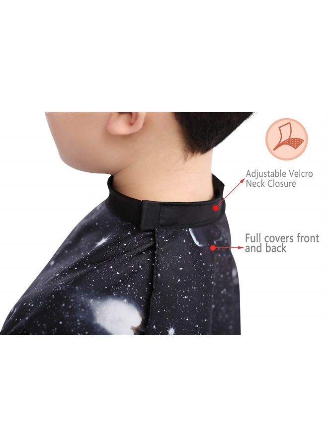 Perfehair Kids Haircut Barber Cape Cover for Hair Cutting,Styling and Shampoo, for Boys - Black Space Printing - Image 4