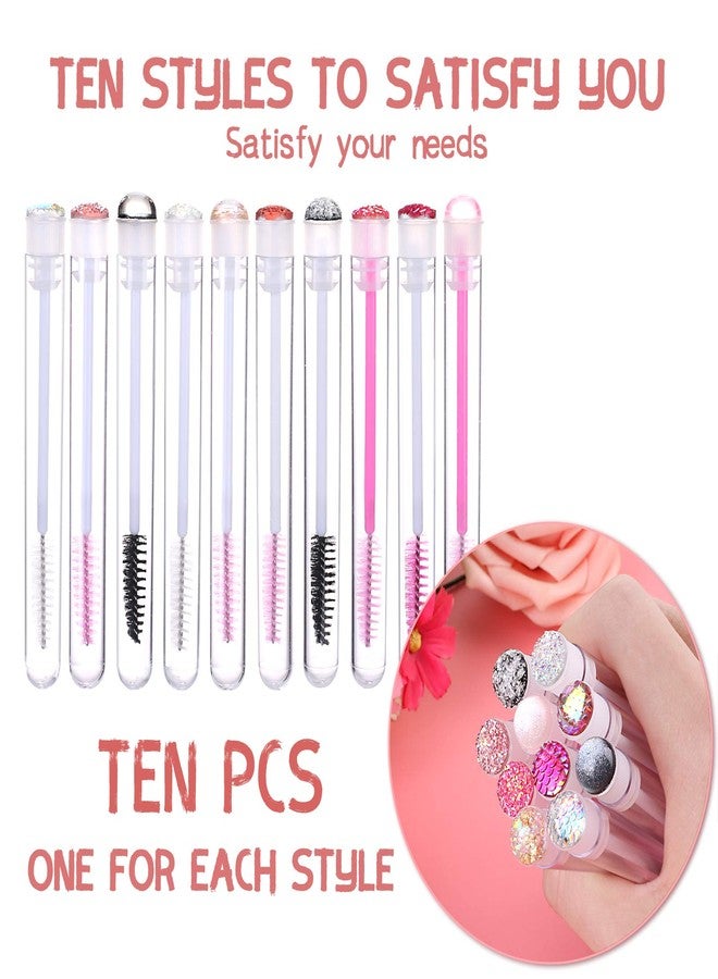 Dming 10pcs Eyelash brush Lash Wand Makeup tool Eyelash Extension supplies Cleaning brush Diamond Mascara mix color - Image 2