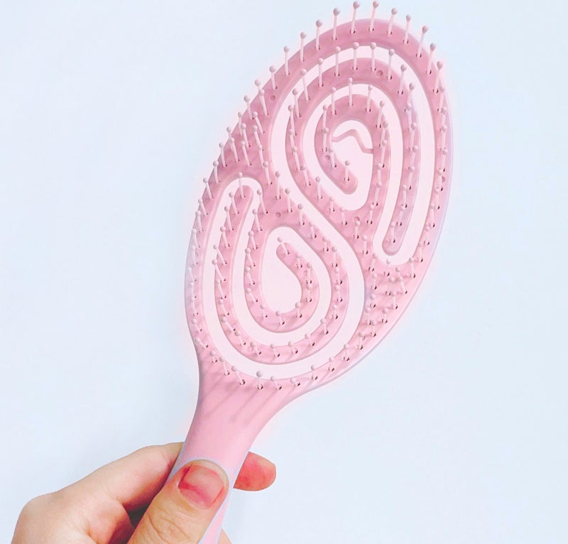 إسكدنيا in stock massage comb spareribs comb hairdressing comb air cushion fluffy comb styling comb for girls Pink hollow comb