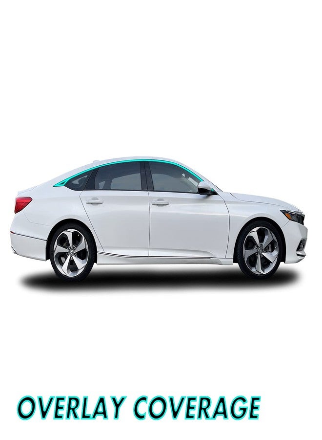 SlickMod غطاء فينيل أسود لامع لإزالة الكروم من SlickMod لإطارات نوافذ سيارة هوندا أكورد سيدان موديلات 2018-2022 (أسود لامع) - Image 2