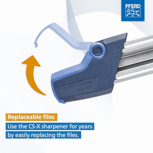 Pferd CS-X Chainsaw Chain Sharpener, 13/64” File for 3/8” Low Profile Chains, 2-in-1 Chainsaw Sharpener and Depth Gauge Tool, Easy Handheld Chain Sharpening (Pack of 1) - Part 17303 - Image 3