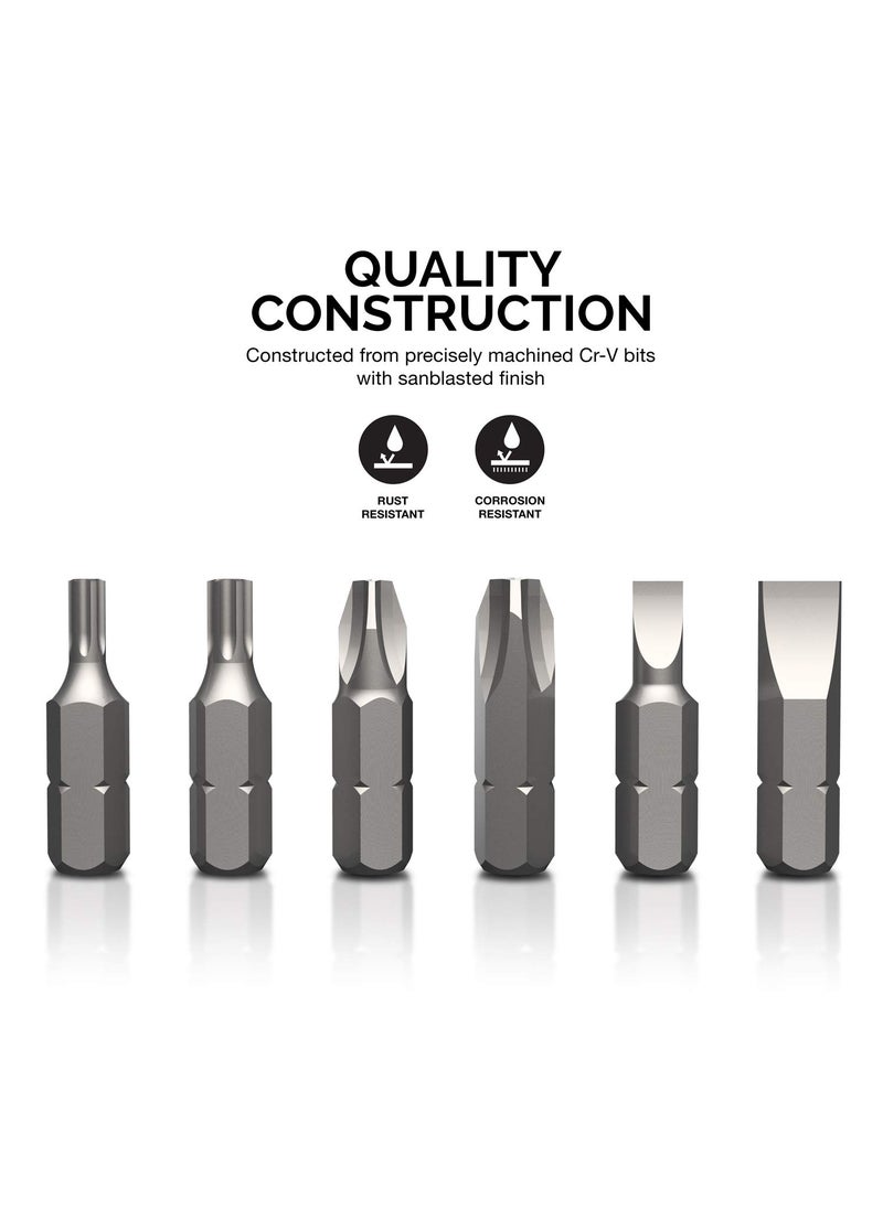Neiko NEIKO 10048A Security Bit Set 100-Piece Set Cr-V Steel 1/4-inch Adapters Phillips Slotted Hex Torx Star Tamperproof Pozi Square Spanner Torque Tri-Wing Clutch Spline Wing Nut, Security Torx Bit Set  - Image 2