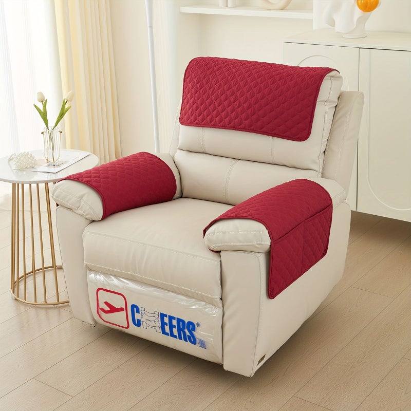 Sofa Gloves With Pockets Greenblue Anti Slip Armrest Storage Bag Home Decor - Image 2