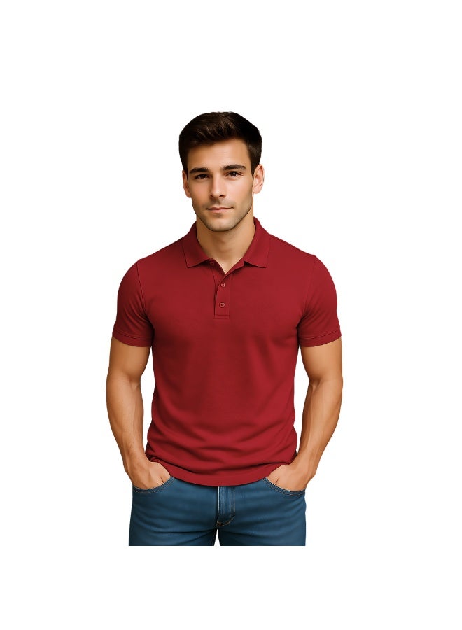 PRINTSHOP4ME Men's Regular-Fit Golf Polo T-shirt Pure Cotton Short Sleeve 220 GSM Basic Colors - Image 1