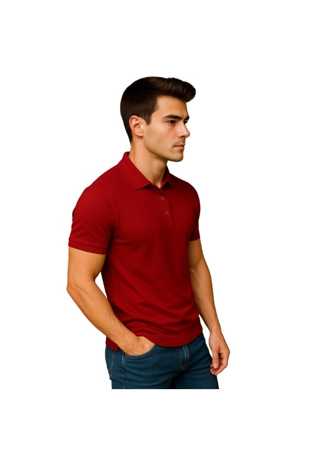 PRINTSHOP4ME Men's Regular-Fit Golf Polo T-shirt Pure Cotton Short Sleeve 220 GSM Basic Colors - Image 4
