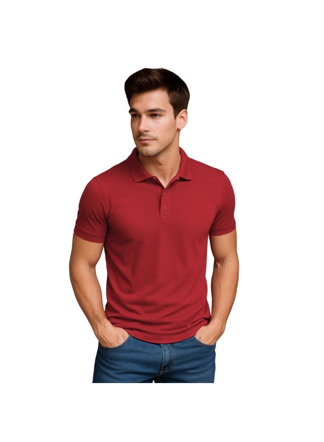 PRINTSHOP4ME Men's Regular-Fit Golf Polo T-shirt Pure Cotton Short Sleeve 220 GSM Basic Colors - Image 2