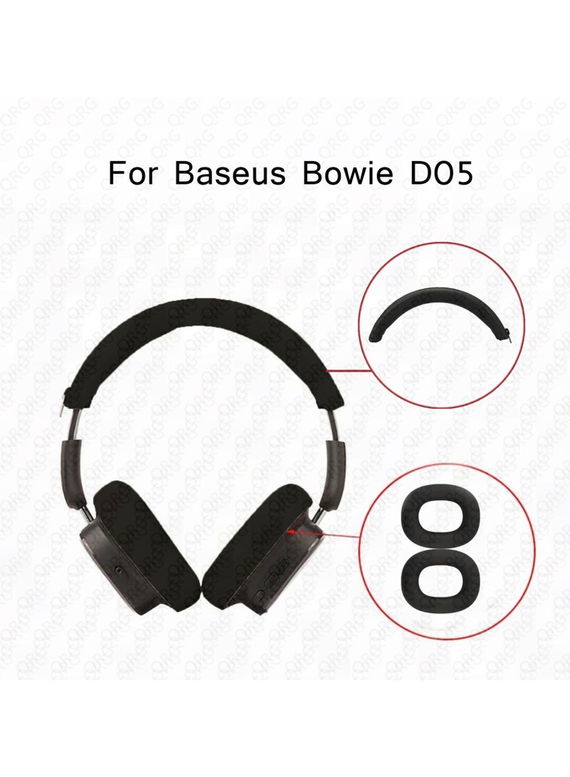 Replacement Headphone Headband Cushion Protective Cover Protector/Silicone Earphone Cushion Earpads for Baseus D05-Black  - Image 1