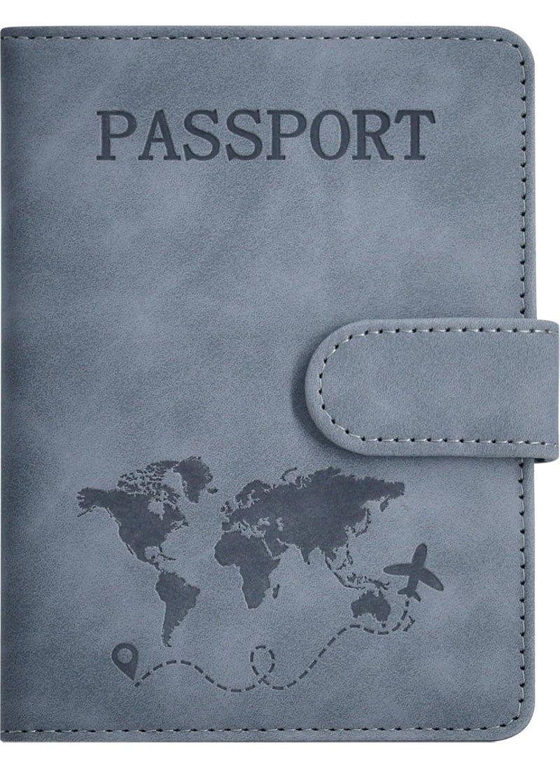 Beauenty Passport Holder for Travel Essentials, Passport Wallet Cover Case for Travel Must Haves Accessories,Passport Book Holders for Women and Men Grey  - Image 1