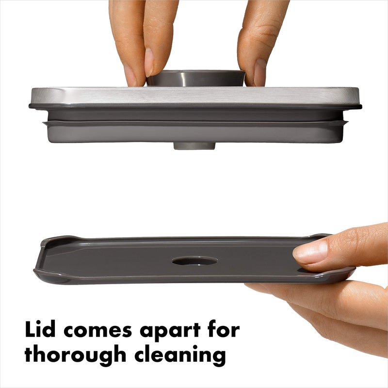 OXO Steel POP Container Big Medium Square - 4.4 Qt for Flour, Sugar and More,Grey - Image 5