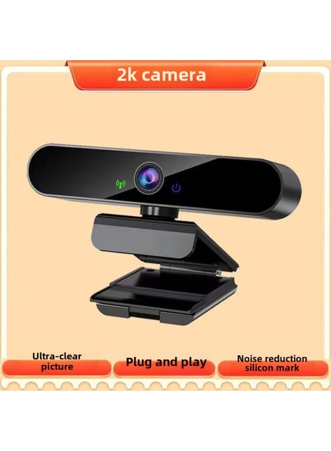 4K Super Clear Super Wide Angle USB Computer Camera Network Class Video Voice Desktop Notebook HD Camera-Color:2k Ultra-high Definition (free Driver + Microphone)  - Image 1