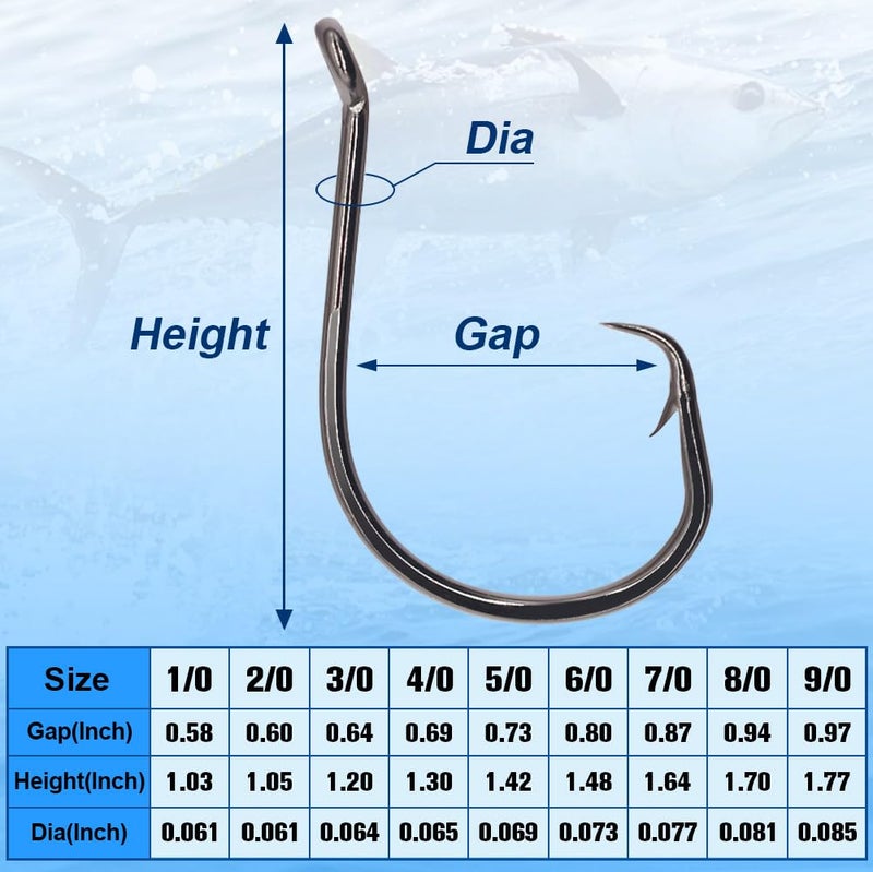 XFISHMAN Circle-Hooks-Fishing-Equipment-Octopus-Hooks-Saltwater-50 Pack #1 â€“12/0 - Image 3