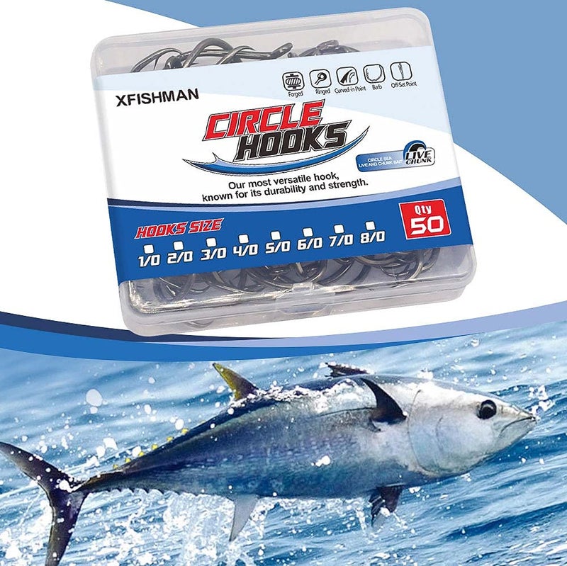 XFISHMAN Circle-Hooks-Fishing-Equipment-Octopus-Hooks-Saltwater-50 Pack #1 â€“12/0 - Image 4