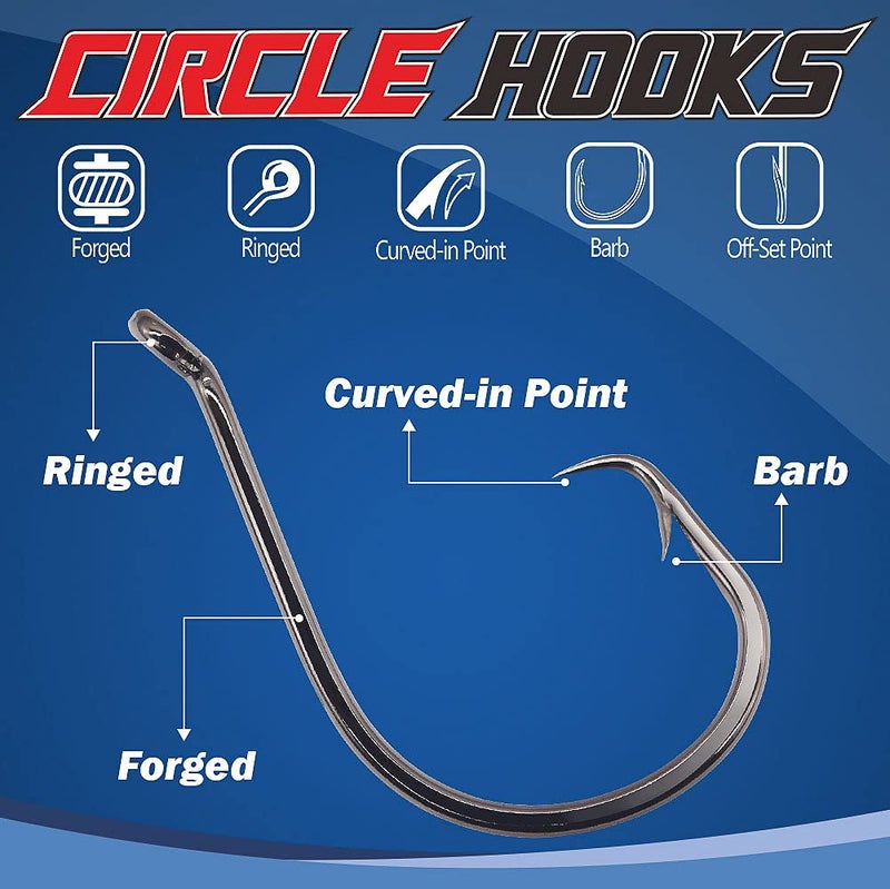 XFISHMAN Circle-Hooks-Fishing-Equipment-Octopus-Hooks-Saltwater-50 Pack #1 â€“12/0 - Image 2