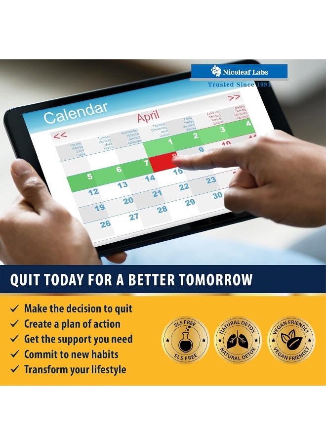 NICOLEAF LABS Smoker's Cleanse - Quit Smoking Aid & Respiratory Support - Made in USA - Lung Cleanse and Detox for Smokers - Start New Life Today with All-Natural Lung Support Supplement - Vegan-Friendly -60 caps - Image 3